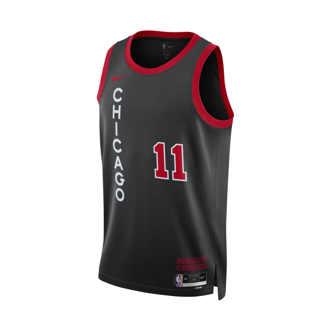 나이키 더마 드로잔 시카고 불스 시티 에디션 2023/24 드라이핏 NBA 스윙맨 저지 블랙 유니버시티 레드(Nike DeMar DeRozan Chicago Bulls City Edition 2023/24 Dri-Fit NBA Swingman Jersey Black University Red)