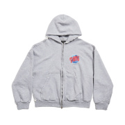 Balenciaga Planet Earth Zip-Up Hoodie Regular Fit Grey