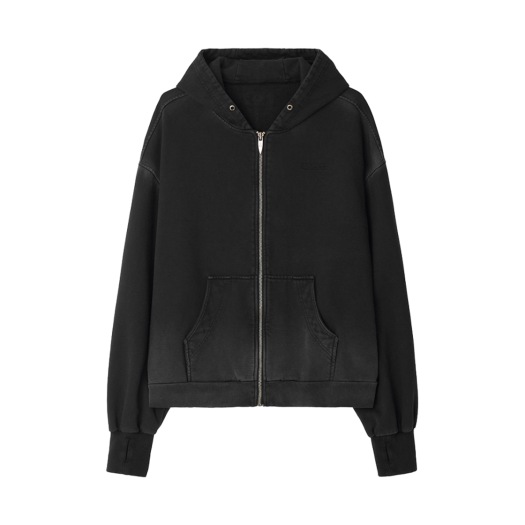 BLR2E02HD01 BLR Damaged Dyeing Raw Cut Washing Sweat Hoodie Zip-Up