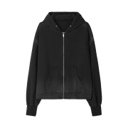 BLR Damaged Dyeing Raw Cut Washing Sweat Hoodie Zip-Up