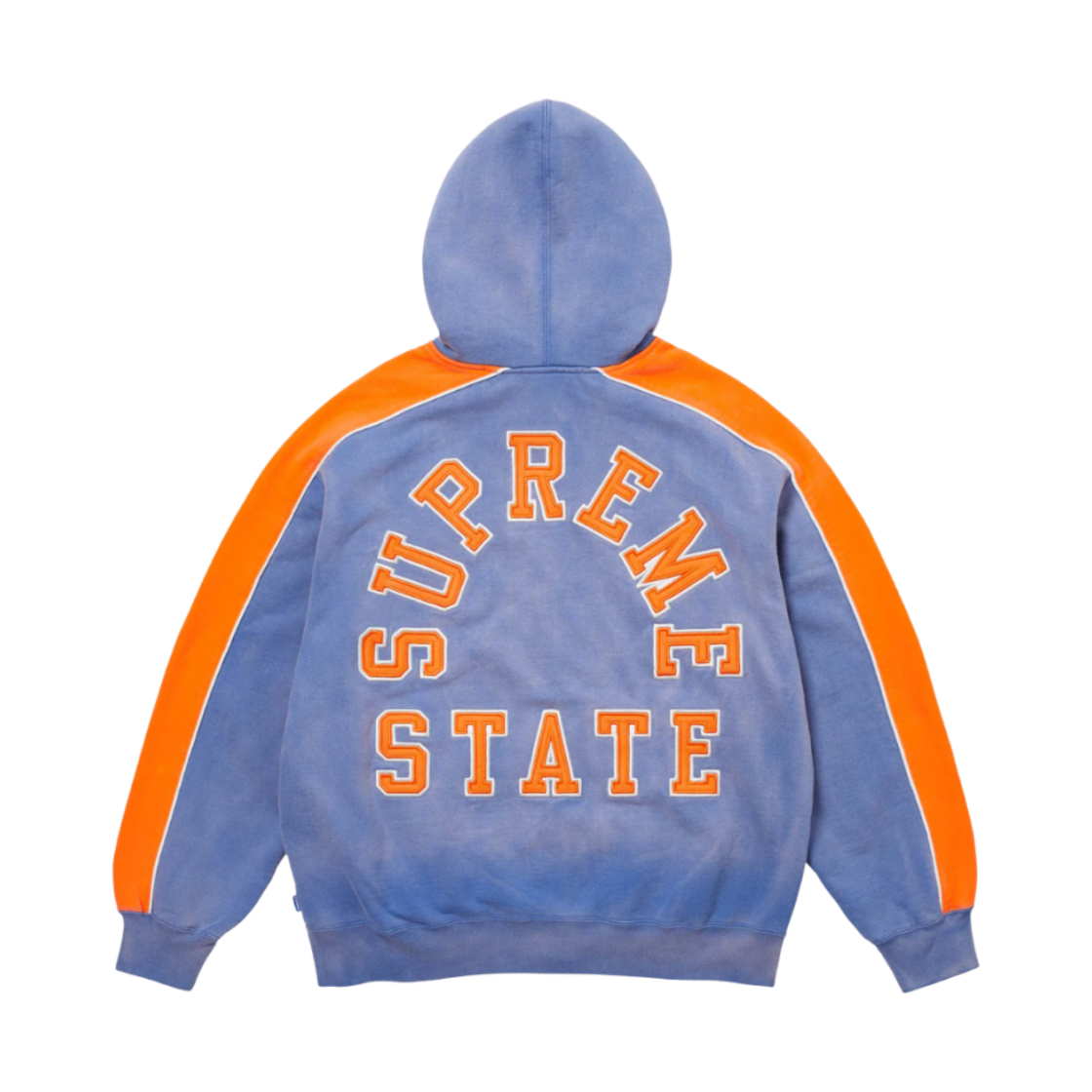 슈프림 스테이트 집업 후드 스웨트셔츠 워시드 로얄 - 24FW