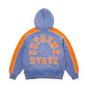 Supreme State Zip Up Hooded Sweatshirt Washed Royal - 24FW