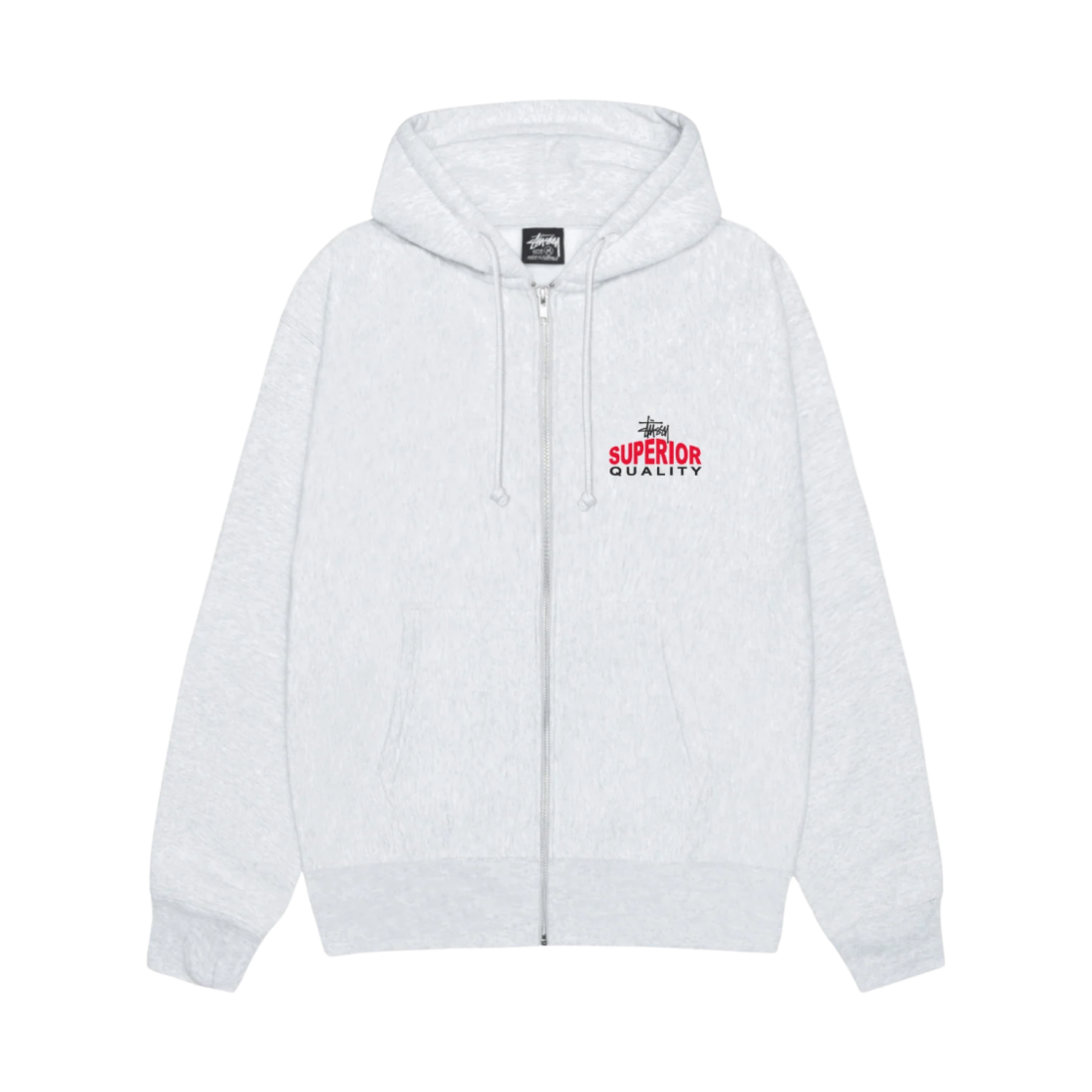스투시 슈페리어 퀄리티 집 후디 애쉬 헤더(Stussy Superior Quality Zip Hoodie Ash Heather) - 2