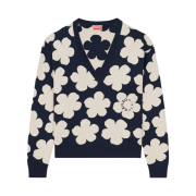 (W) Kenzo Hana Dots Jacquard Jumper Midnight Blue