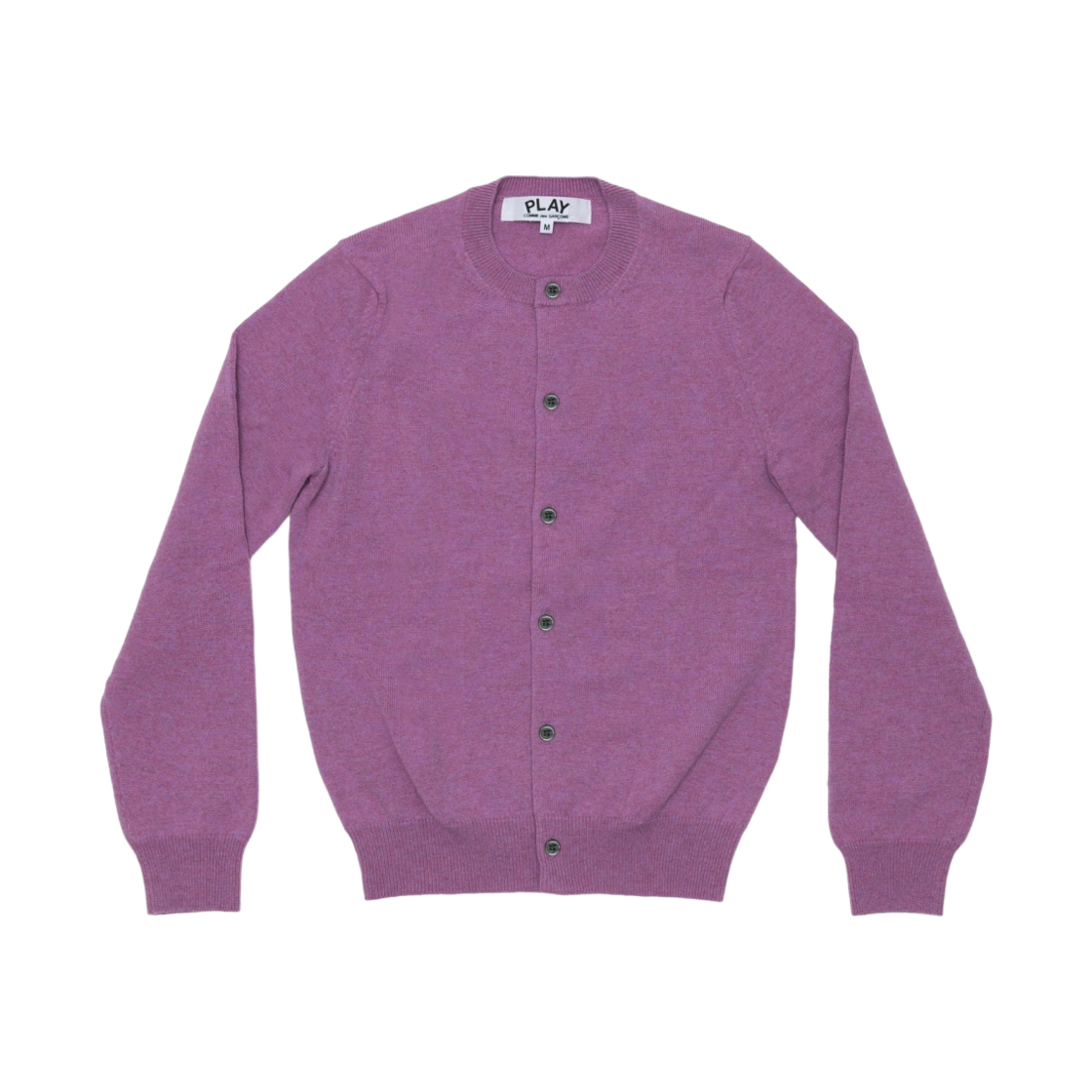 AZ-N091-051-4 (W) Play Comme des Garcons Small Red Heart On The Sleeves Cardigan Pastel Purple