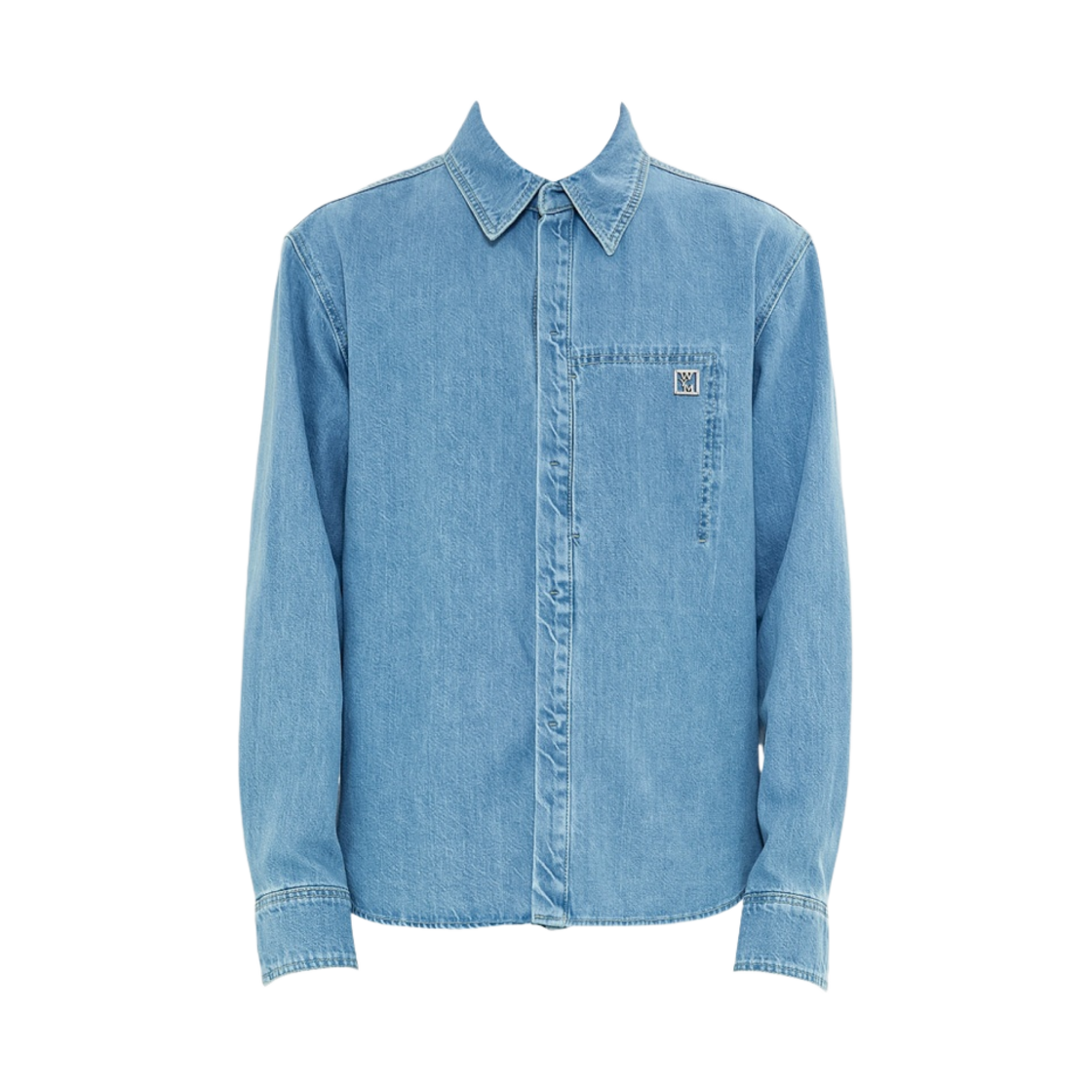 우영미 니켈 로고 셔츠 라이트 블루 - 23SS(Wooyoungmi Nickel Logo Shirt Light Blue - 23SS) - 1