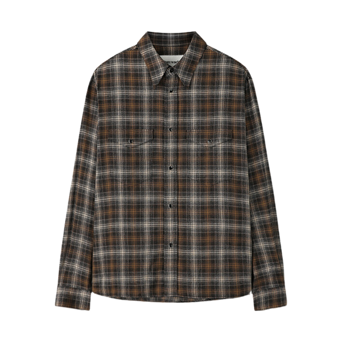 토니웩 브러시드 코튼 더블 포켓 체크 셔츠 브라운(Tonywack Brushed Cotton Double Pocket Check Shirt Brown)