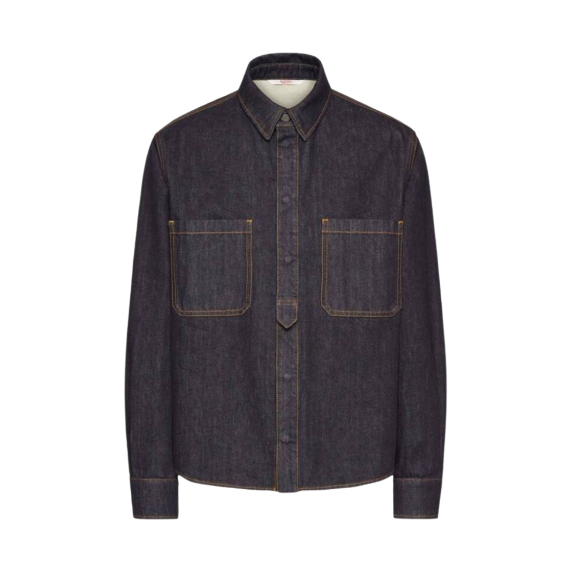 발렌티노 메종 발렌티노 테일러링 라벨 데님 셔츠 데님(Valentino Denim Shirt with Maison Valentino Tailoring Label Denim)
