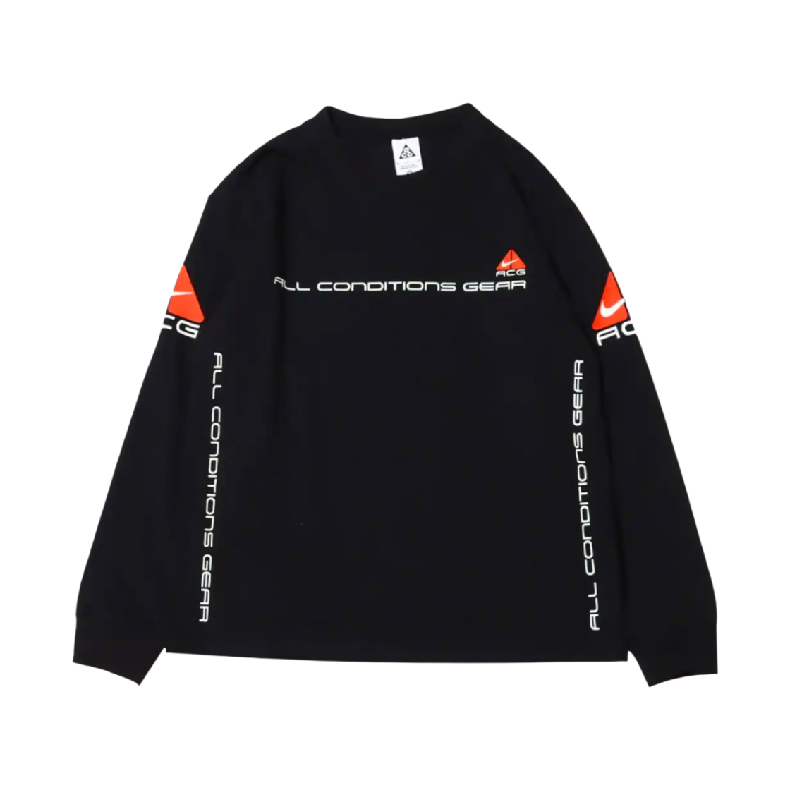 나이키 NRG ACG 시즈널 렁스 롱슬리브 티셔츠 블랙 - 아시아(Nike NRG ACG SSNL Lungs Long Sleeve T-Shirt Black - Asia)