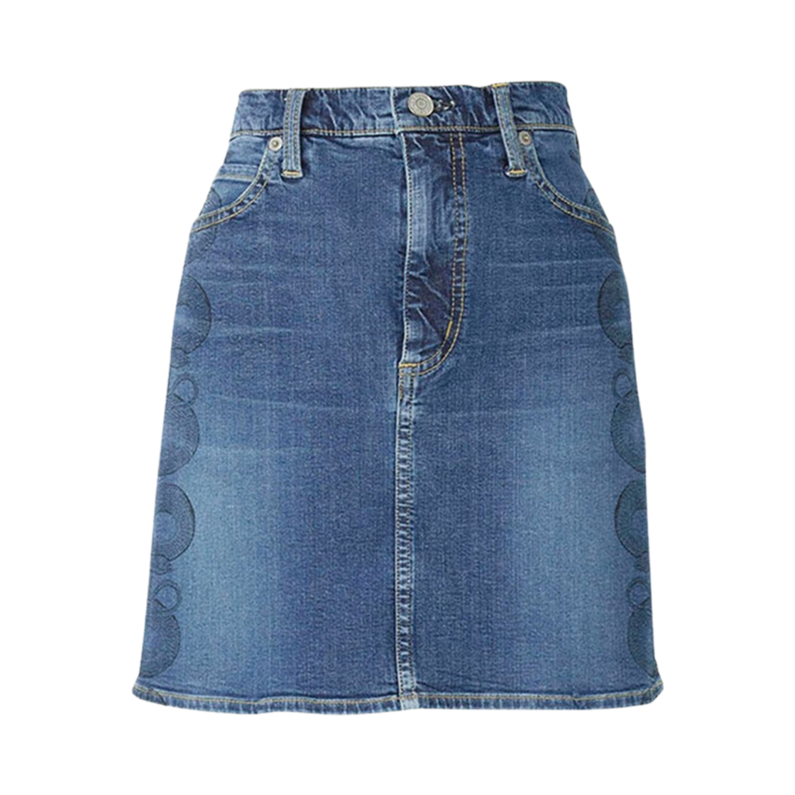 01251AK01 (W) Hysteric Glamour Snake Loop Tight Denim Skirt Light Indigo Blue