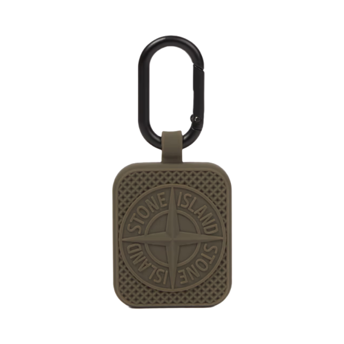 스톤 아일랜드 9800004 러버라이즈드 실리콘 에어태그 홀더 카라비너 밀리터리 그린 - 25SS(Stone Island 9800004 Rubberised Silicone Airtag Holder with Carabiner Military Green - 25SS)