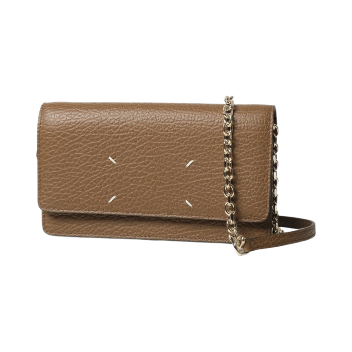 메종 마르지엘라 라지 보빈 레더 스티치 체인 지갑 브라운(Maison Margiela Large Bovine Leather Stitch Chain Wallet Brown) - 1