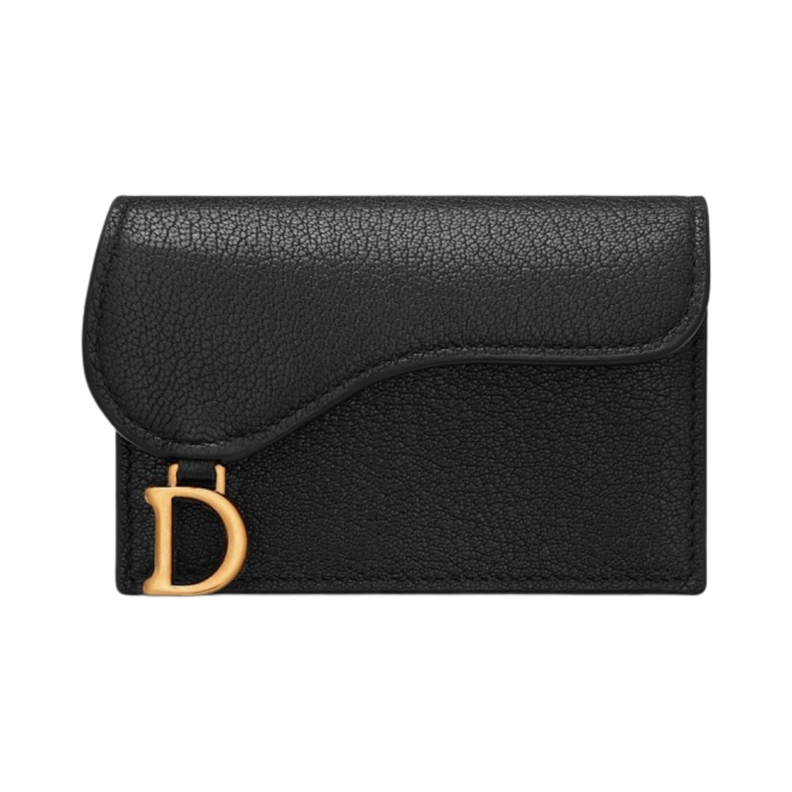 디올 고트스킨 새들 플랩 카드 홀더 블랙(Dior Goatskin Saddle Flap Card Holder Black)