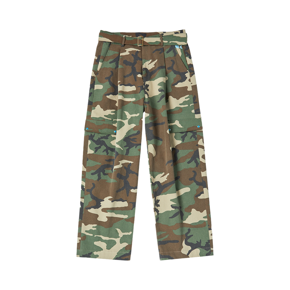 NV25SPPT01KH N ARCHIVE Vintage Garment Cotton Belted Cargo Pants Khaki