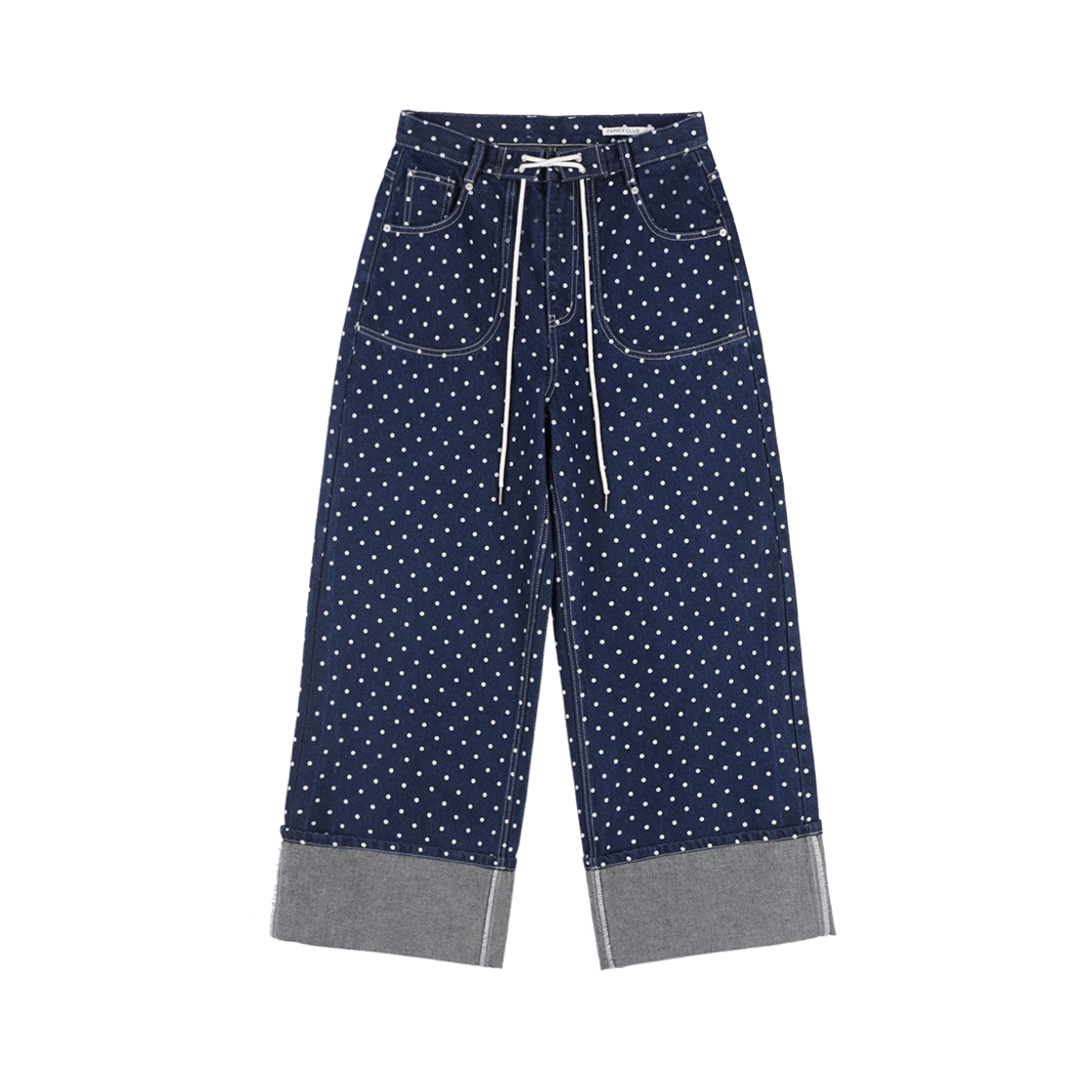 ■FANCY CLUB■ STRING DOT ROLL-UP PANTS (BLUE) 팬시클럽 스트링 도트 롤업 팬츠 블랙 | FANCY CLUB | KREAM