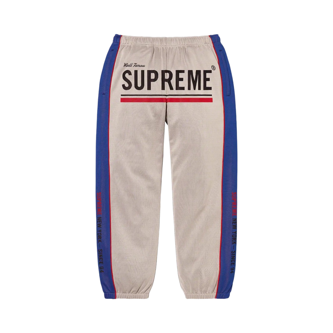 슈프림 월드 페이머스 자카드 트랙 팬츠 스톤 - 22FW