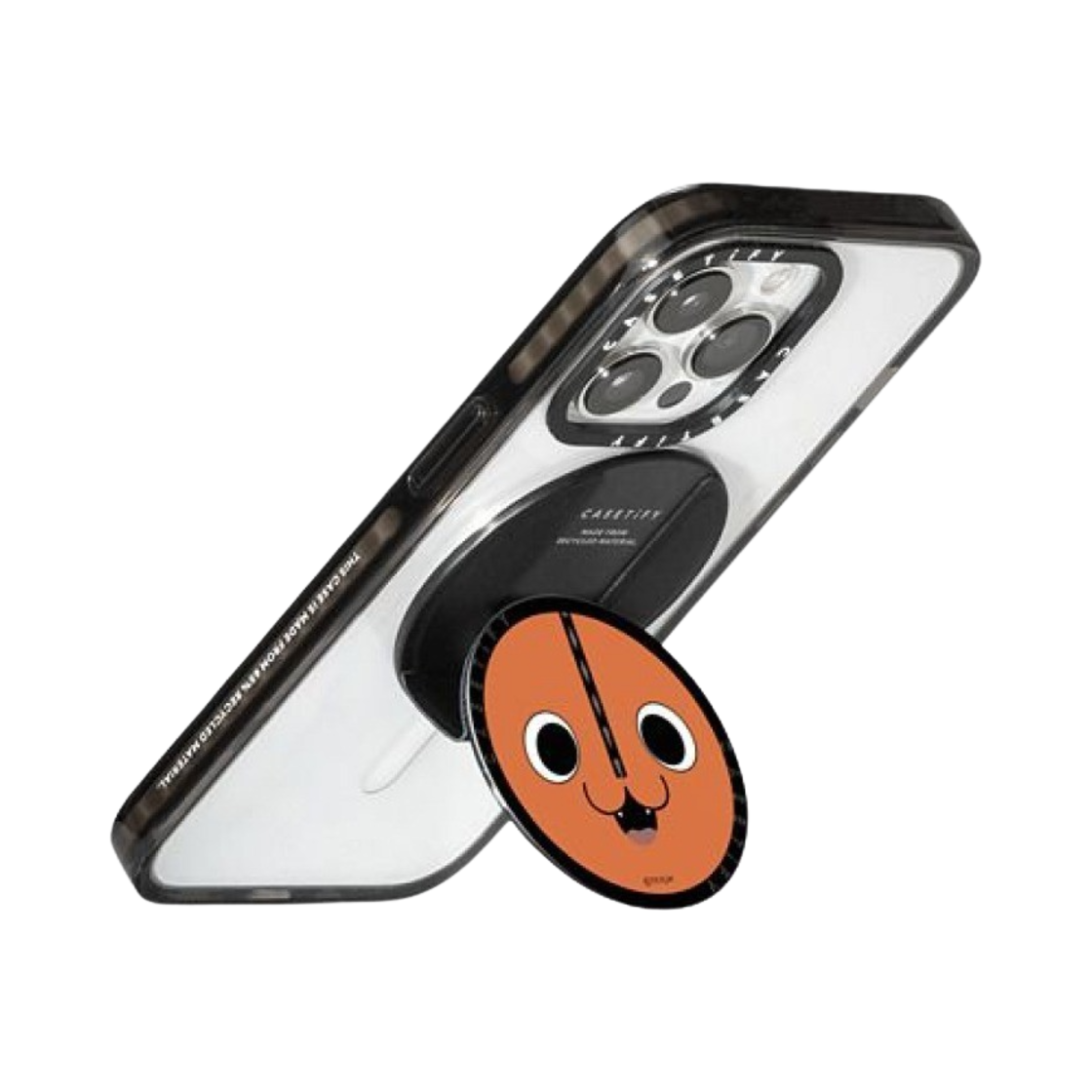 케이스티파이 x 체인소 맨 포치타 해피 페이스 맥세이프 스내피 그립 스탠드 블랙(Casetify x Chainsaw Man Pochita Happy Face Magsafe Snappy Grip Stand Black) - 3