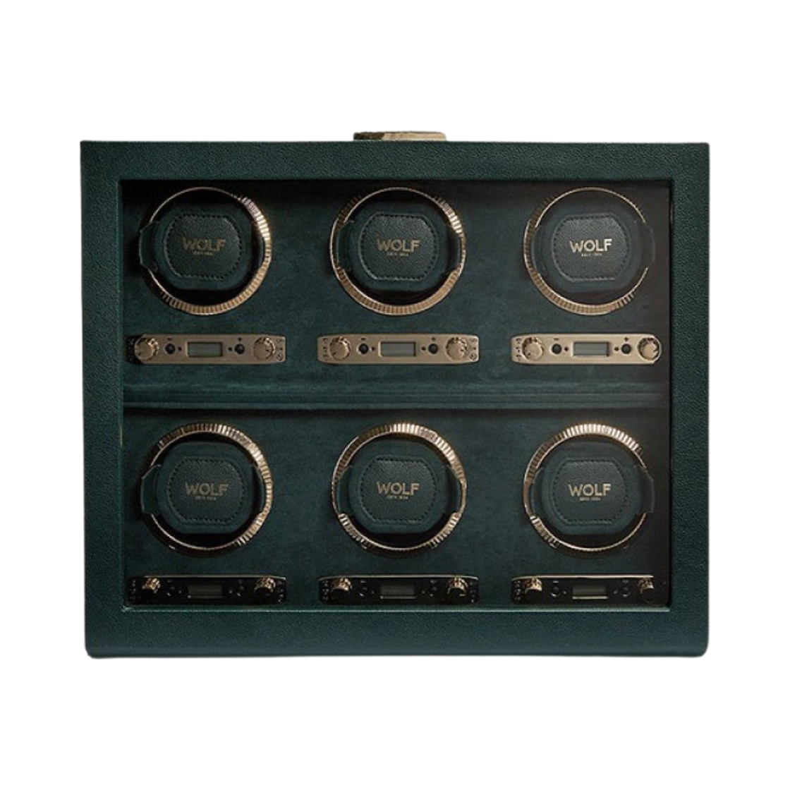 울프 1834 브리티쉬 레이싱 6 피스 워치 와인더 그린(Wolf 1834 British Racing 6 piece Watch Winder Green)