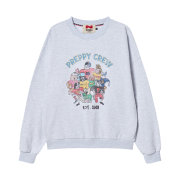 N ARCHIVE Heavy Weight Cotton Vintage Print 90'S Sweatshirt Gray