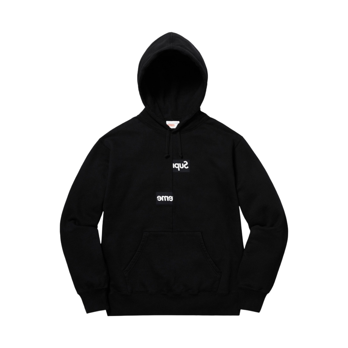 슈프림 x 꼼데가르송 셔츠 스플릿 박스로고 후드 스웨트셔츠 블랙 - 18FW(Supreme x Comme des Garcons Shirt Split Box Logo Hooded Sweatshirt Black - 18FW)