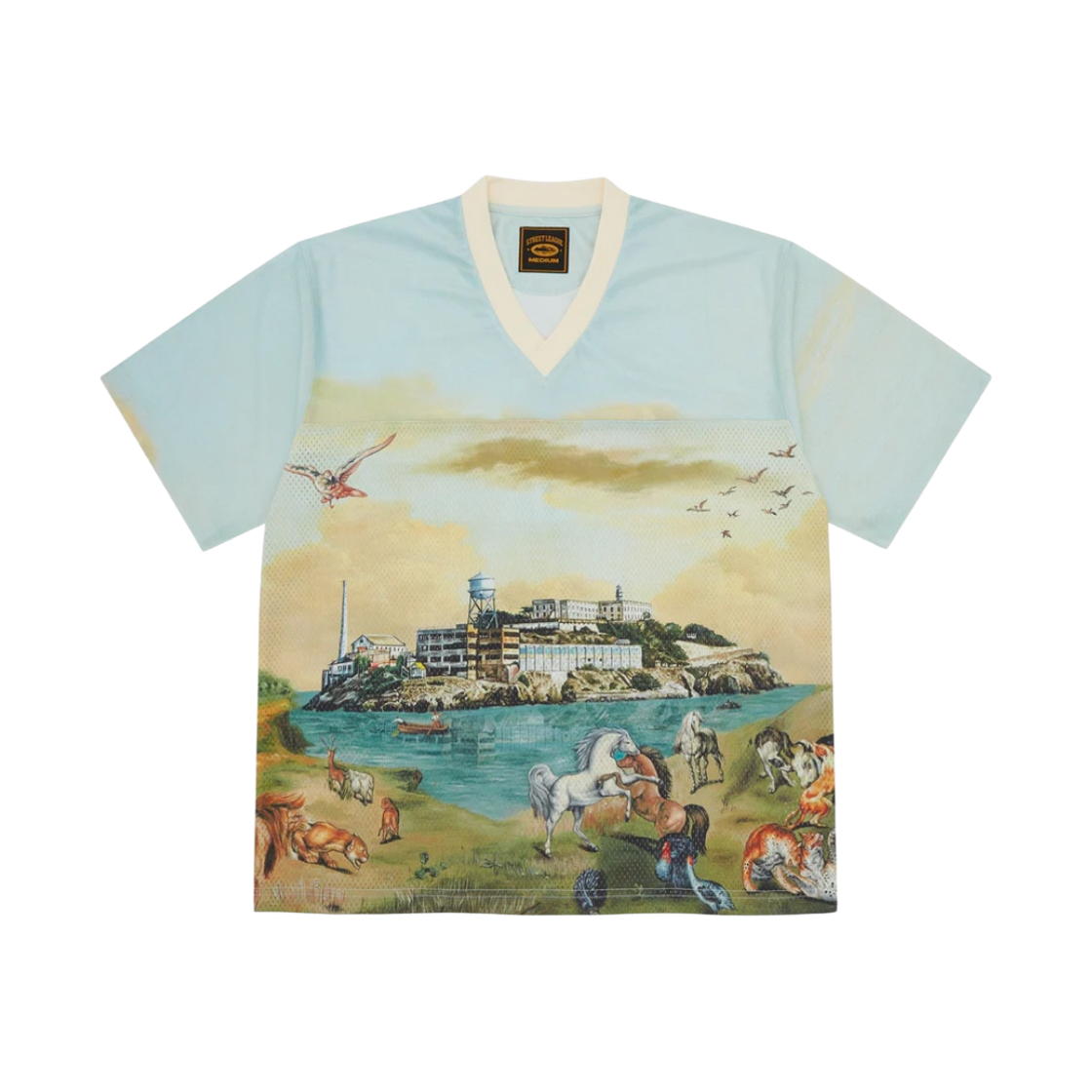 코르테이즈 나니아 풋볼 저지 블루 크림(Corteiz Narnia Football Jersey Blue Cream)
