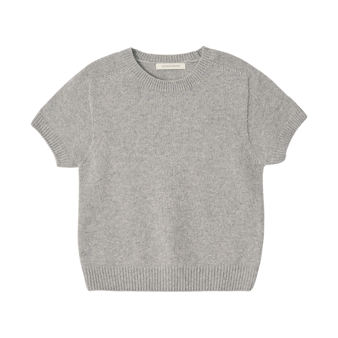 (W) 낫띵 리튼 푸노 숏슬리브 니트 그레이((W) Nothing Written Puno Short Sleeve Knit Gray)