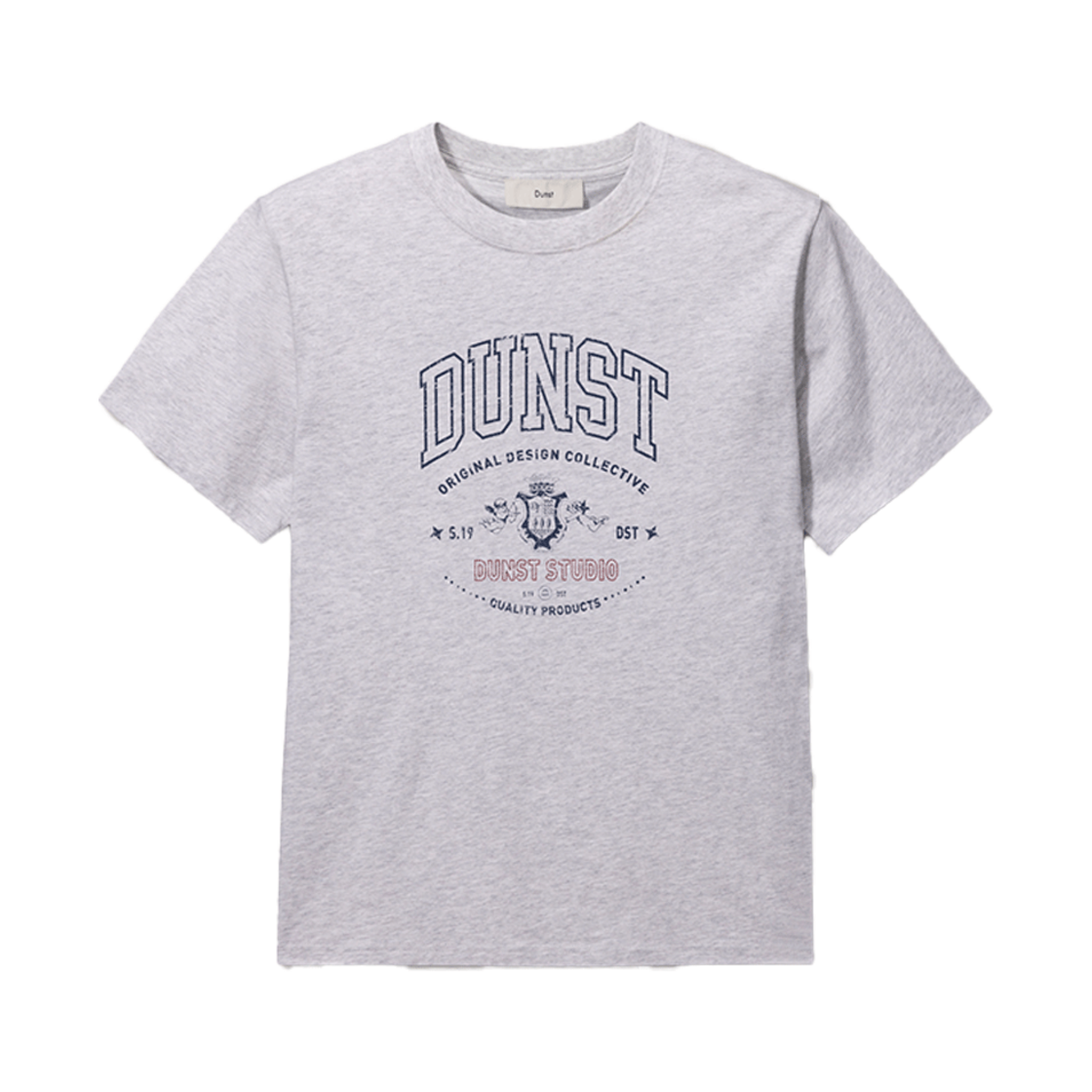 UDTS5B129G1_M_ Dunst Unisex Cupid Arch Logo T-Shirt Light Melange Grey