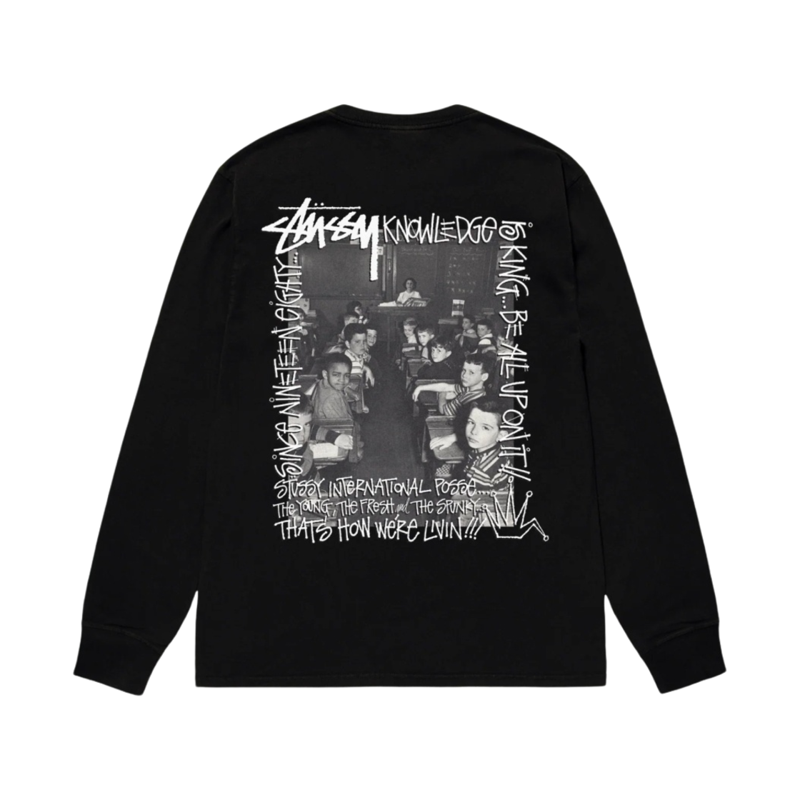 스투시 클래스룸 롱슬리브 티셔츠 블랙(Stussy Classroom LS T-Shirt Black)