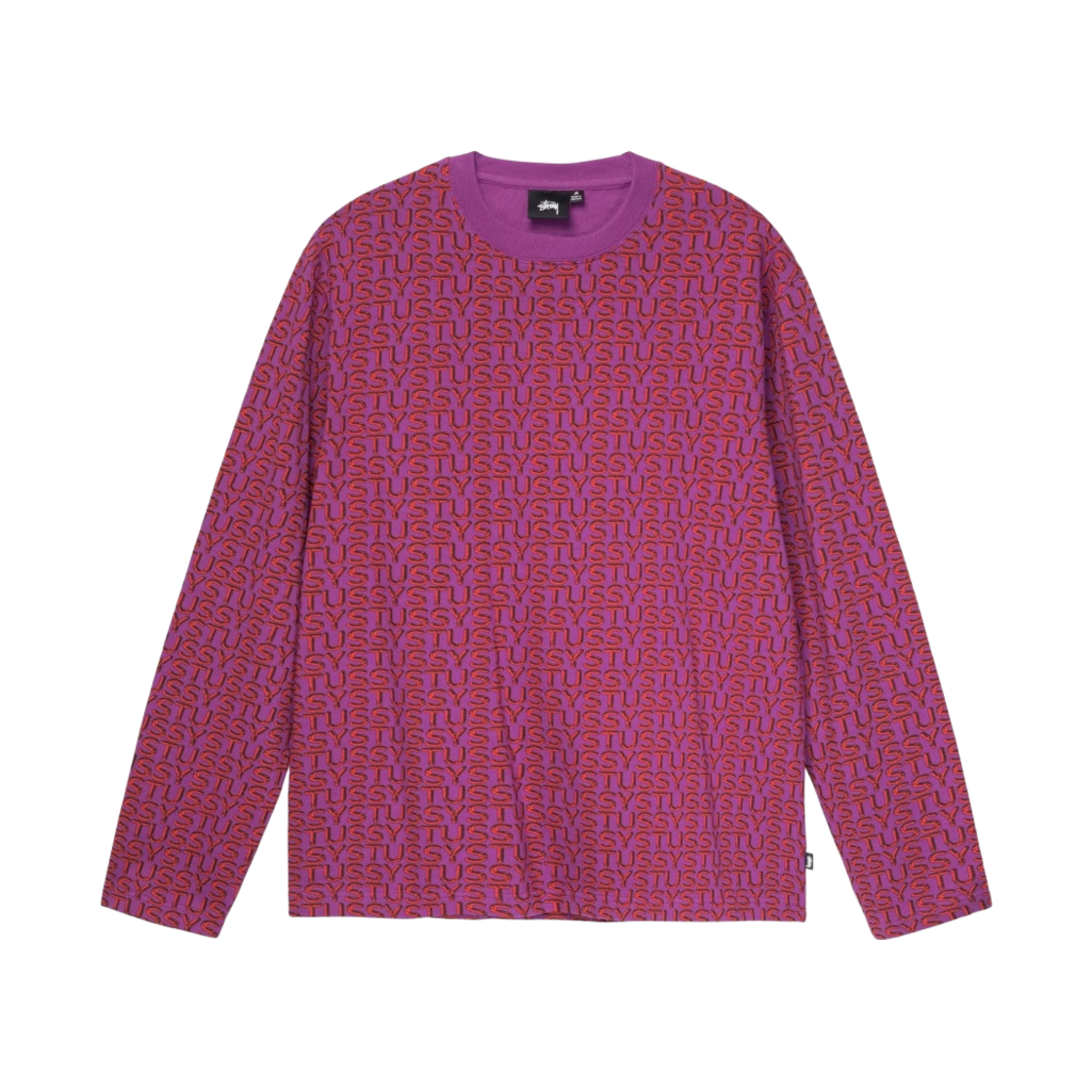 스투시 레터 스트라이프 롱슬리브 크루 베리(Stussy Letter Stripe LS Crew Berry) - 1