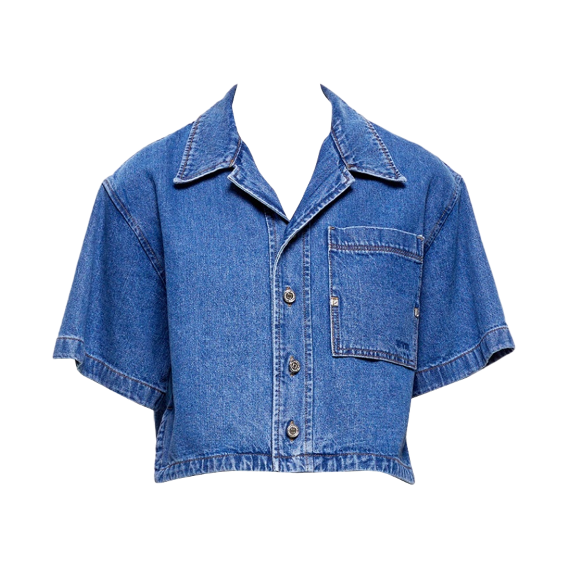 (W) 우영미 데님 크롭 셔츠 블루 - 23SS((W) Wooyoungmi Denim Cropped Shirt Blue - 23SS) - 2