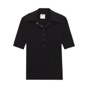 (W) Courreges Short Sleeve Polo Black