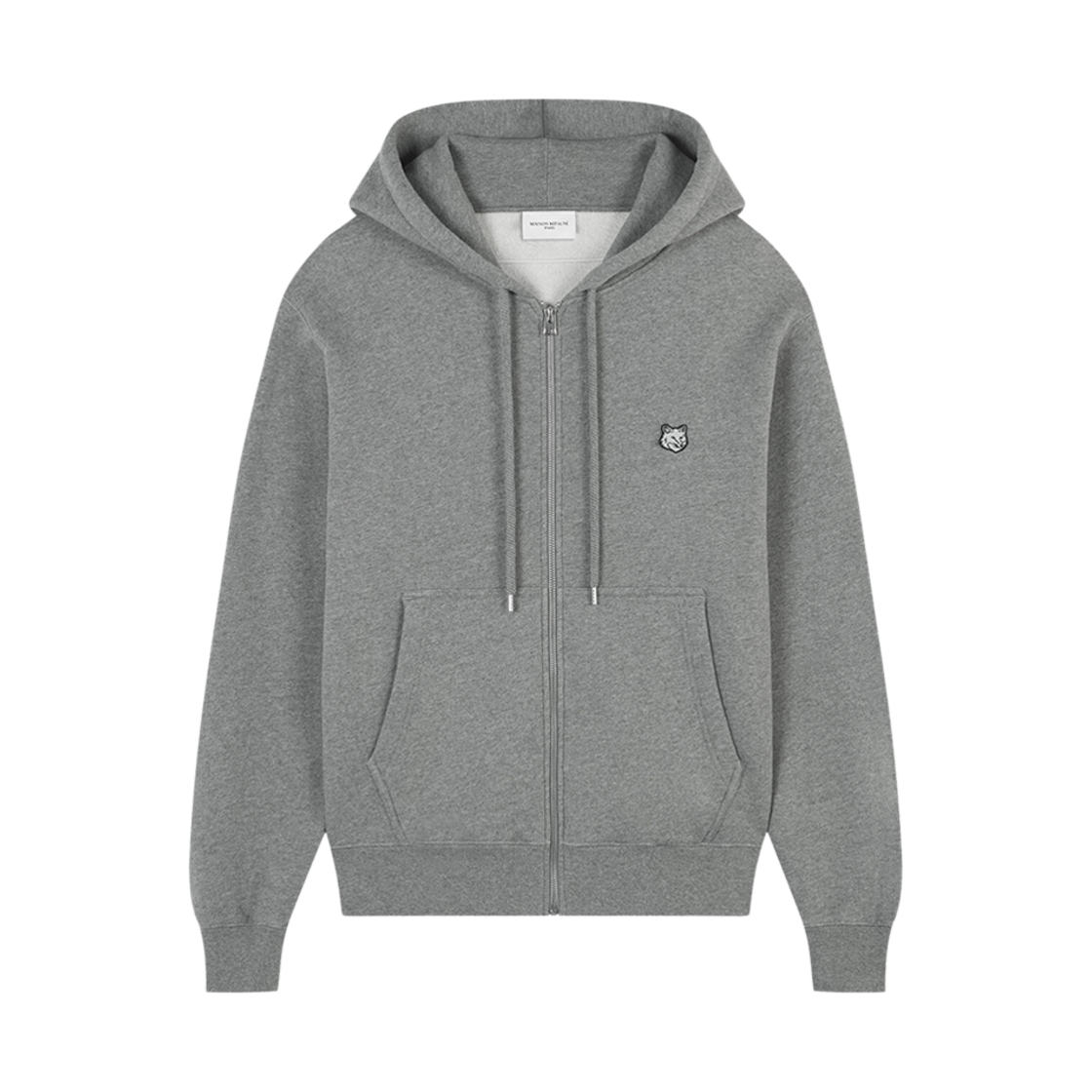 메종 키츠네 볼드 폭스 헤드 패치 컴포트 지퍼 후드 미디움 그레이 멜란지(Maison Kitsune Bold Fox Head Patch Comfort Zipped Hoodie Medium Grey Melange)