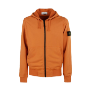 Stone Island 64251 Cotton Fleece Full Zip Hooded Sweatshirt Sienna Brown - 23SS