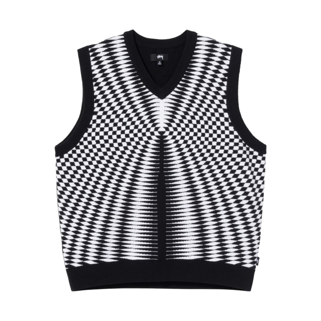 스투시 싸이키델릭 체크 베스트 블랙