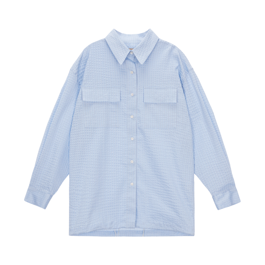 (W) 마뗑킴 포켓 스트라이프 스트링 셔츠 블루((W) Matin Kim Pocket Stripe String Shirt Blue)
