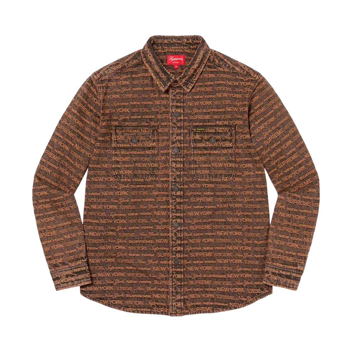 슈프림 멀티 타입 자카드 데님 셔츠 브라운 - 22FW(Supreme Multi Type Jacquard Denim Shirt Brown - 22FW) - 1