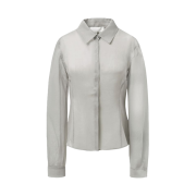 Amomento Women Sheer Slim Fit Shirts Grey - 25SS