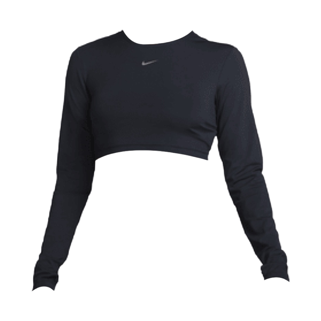 (W) 나이키 프로 드라이핏 크롭 롱슬리브 탑 블랙 아이언 그레이 - 아시아((W) Nike Pro Dri-Fit Cropped Long Sleeve Top Black Iron Grey - Asia) - 1