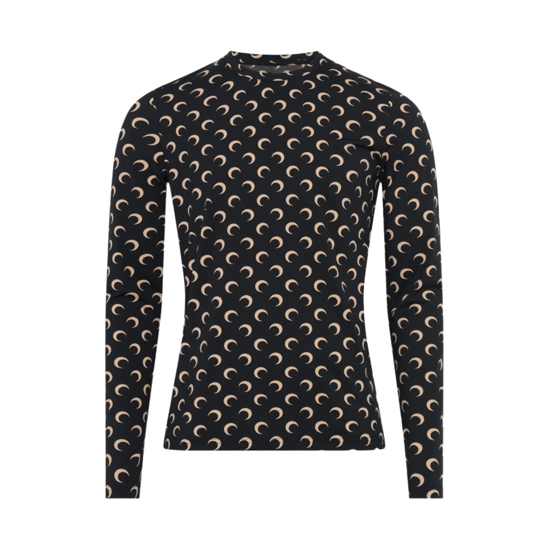 마린 세르 리제너레이티드 올 오버 문 저지 세컨드 스킨 탑 문 탄 온 블랙(Marine Serre Regenerated All Over Moon Jersey Second Skin Top Moon Tan On Black) - 1