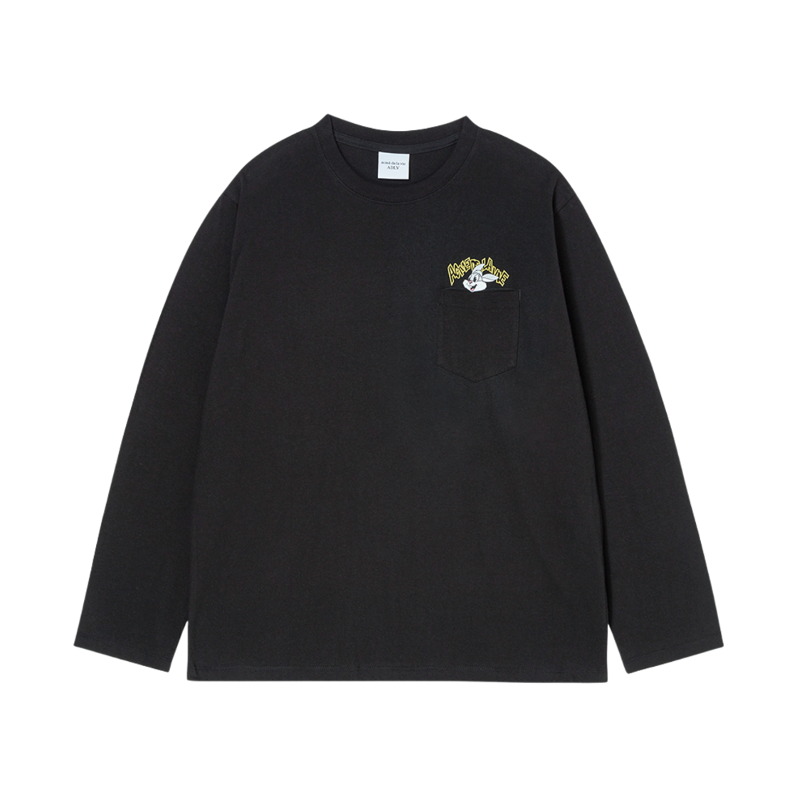 아크메드라비 카툰 친칠라 롱 슬리브 티셔츠 블랙