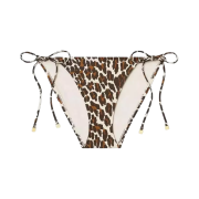 Tory Burch Print String Bikini Bottom Leopard Brown