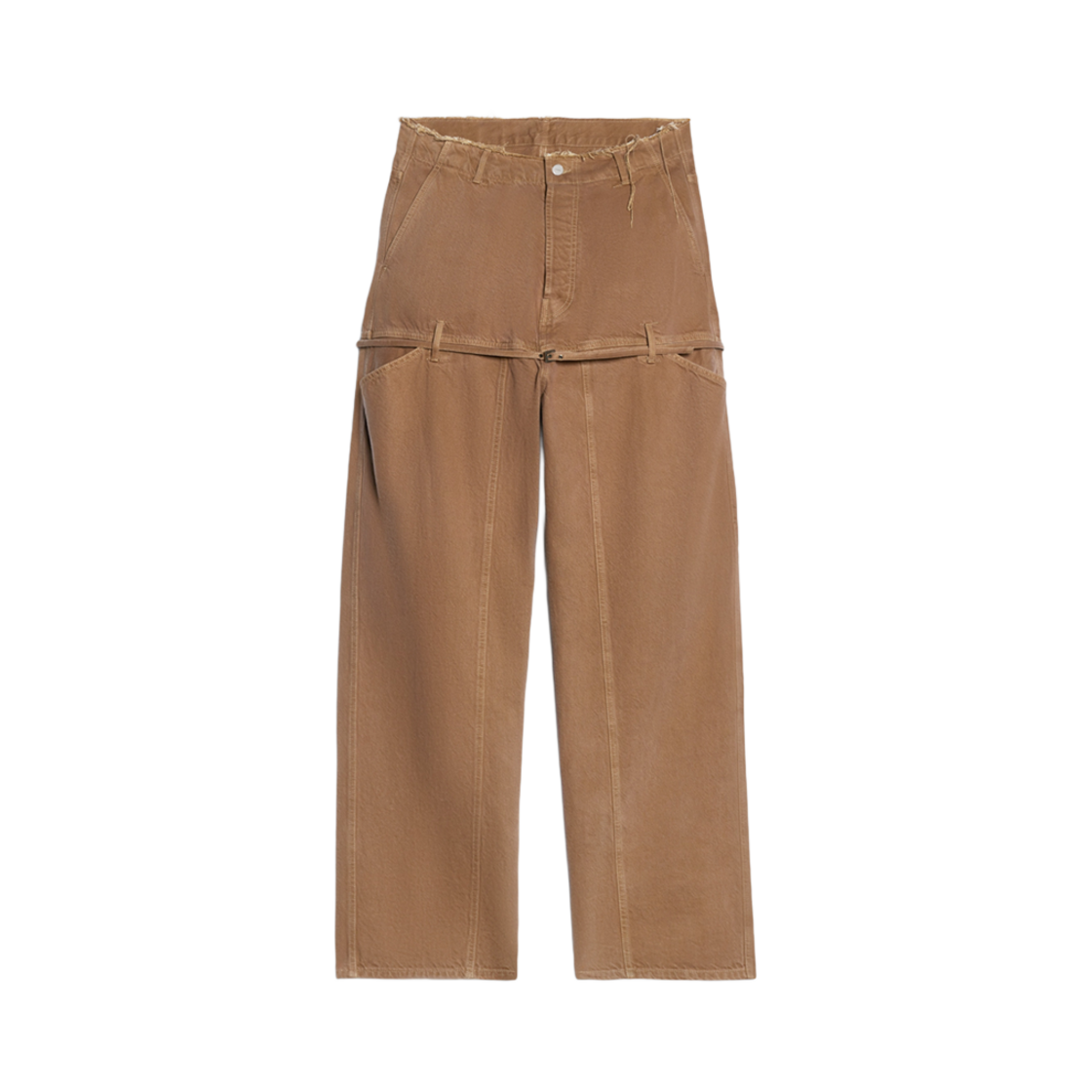 236DE019-1016-83A Jacquemus Le De Nimes Criollo Belted Jeans Camel Beige