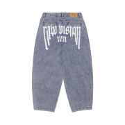 NOMANUAL Raw Vision Denim Pants White Blue