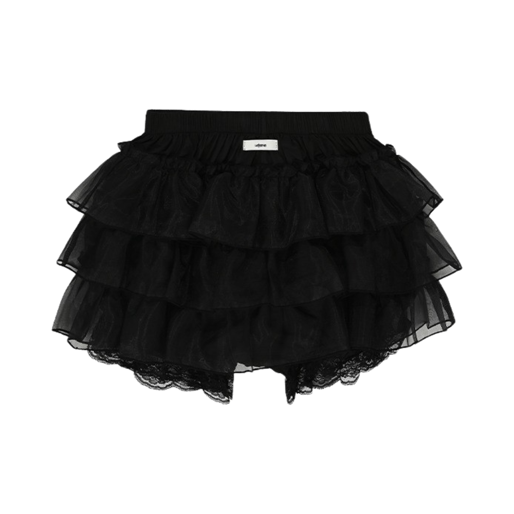 lr_028 Leterie Lace Banding Skirt Black