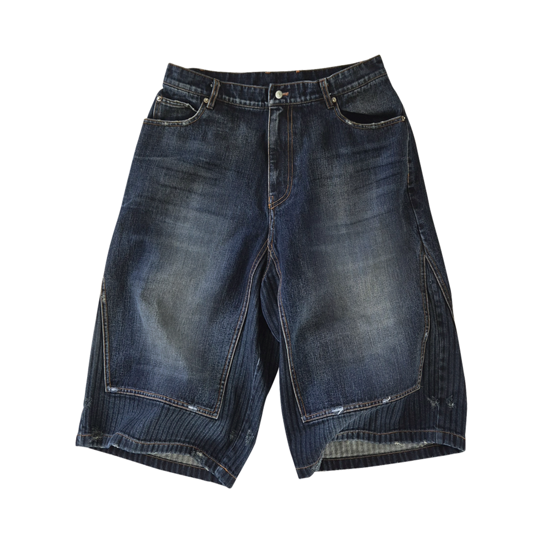 [더블적립]파프롬왓 파 투톤 데님 버뮤다 팬츠([더블적립]Farfromwhat Far Two-Tone Denim Bermuda Pants)