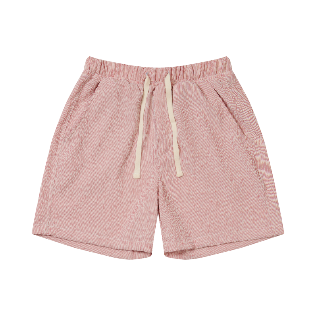 AM25SSPT07RE AMOU Wrinkle Stripe Shorts Red