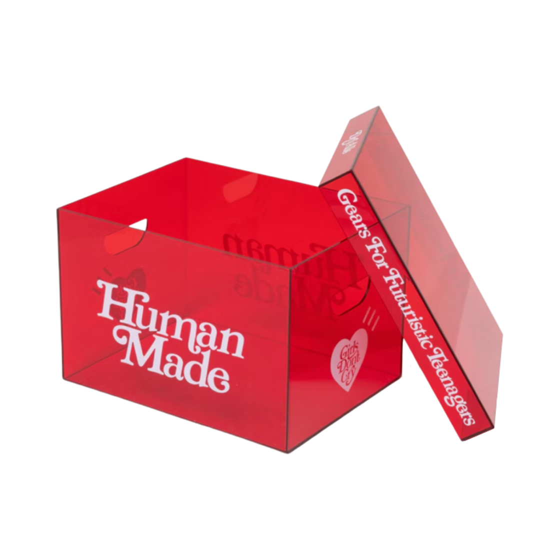 휴먼 메이드 x 베르디 걸스 돈 크라이 돈 크라이 아크릴 파일 박스 레드(Human Made x Verdy Girls Don't Cry Acrylic File Box Red)