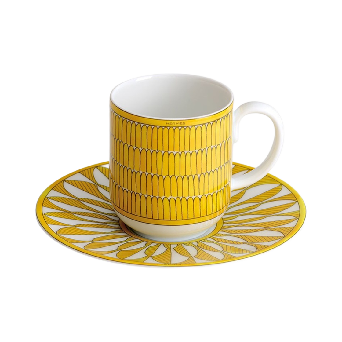에르메스 쏠레이 데르메스 커피 컵 & 소서 옐로우 (2개 세트)(Hermes Soleil d'Hermes Coffee Cup & Saucer Yellow (Set of 2)) - 3