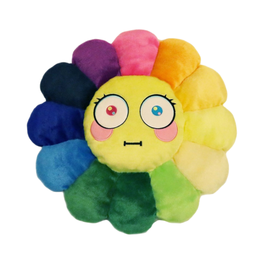 Kaikai Kiki Flower Emoji Cushion Flushed Face 60cm Rainbow