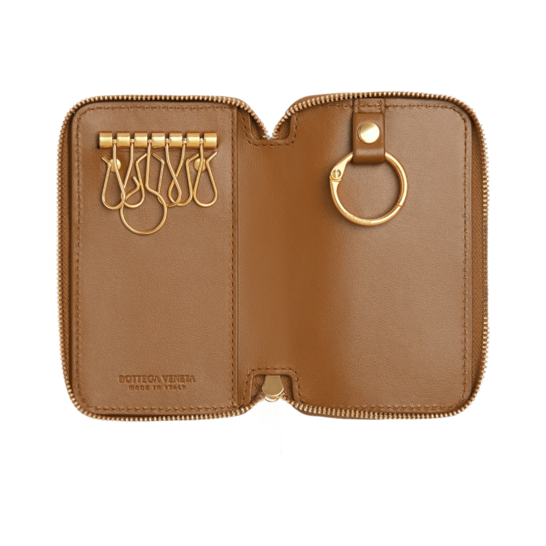 보테가 베네타 인트레치아토 지퍼 키 케이스 우드(Bottega Veneta Intrecciato Zippered Key Case Wood) - 2